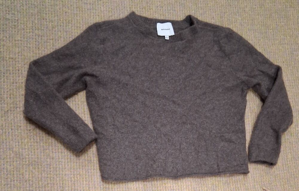 Reformation womens small brown cashmere sweater boxy classic crewneck